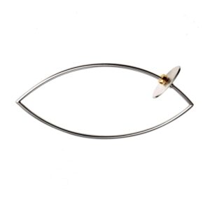 Contemporary Silver and Gold kinetic bangle with rotating disc